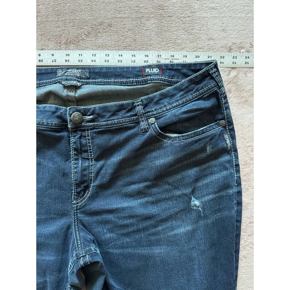 Silver Jeans Womens Boyfriend Distressed Blue Denim‎ Jean Sz 24